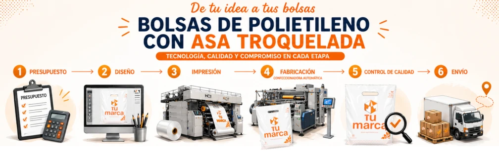 proceso fabricación de bolsas con asa troquelada