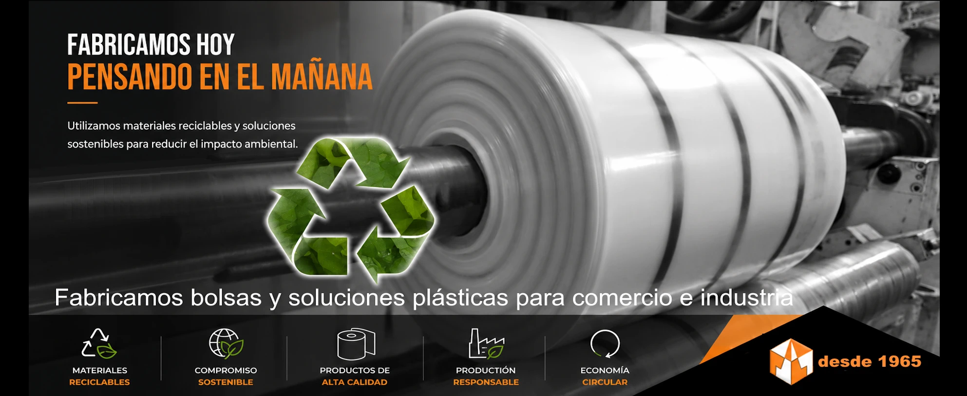 Fabrica de bolsas de plastico reciclables y ecológicas, cintas de balizamiento, cubre vallas y banderas con palo y banderas con cuerda
